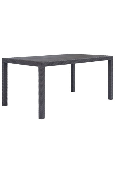 vidaxl Garden Table Brown 150x90x72 cm Plastic Rattan Look