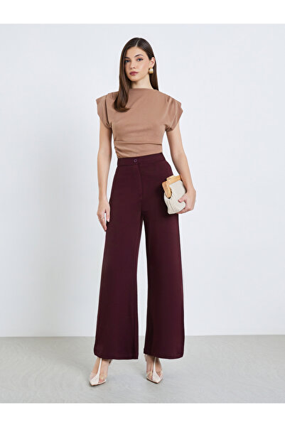 Styli Women Purple Wide Leg Trousers