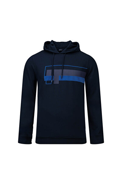 Hatemoğlu Hanorac cu glugă, imprimat, croială normală, bleumarin