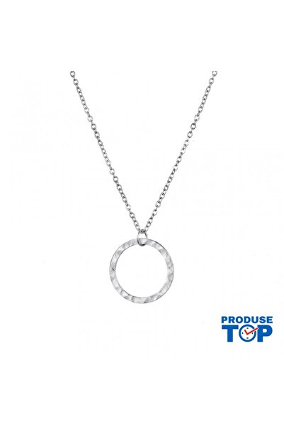 Produse.Top Silver Women's Necklace with Circle Pendant COL109