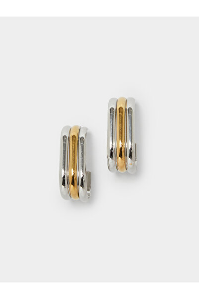 Styli Two-Tone Hoop Earrings