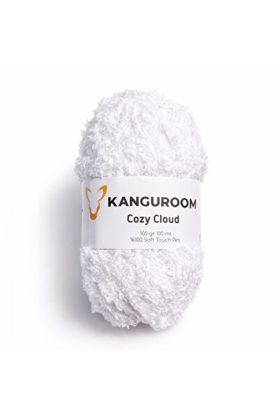 Kanguroom Fire de tricotat manual din pluș Cozy Cloud, alb CC14