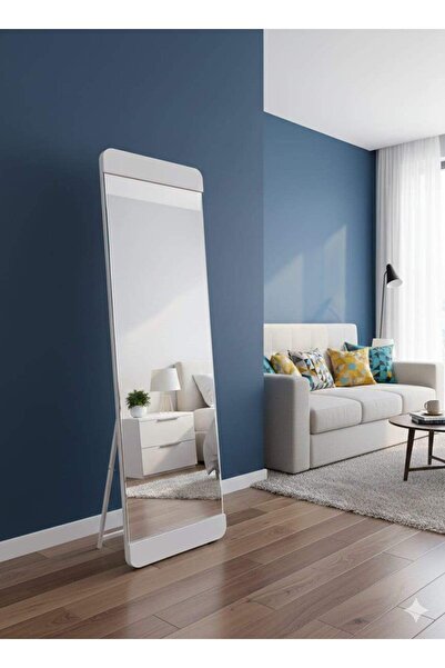 Generic Modern Full Length Standing Mirror With round Corners. Colour white