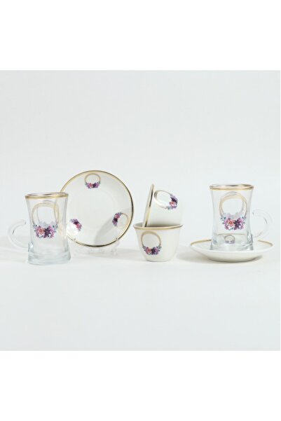 TULIN طقم فناجين شاي وقهوة من البورسلين مكون من 36 قطعة