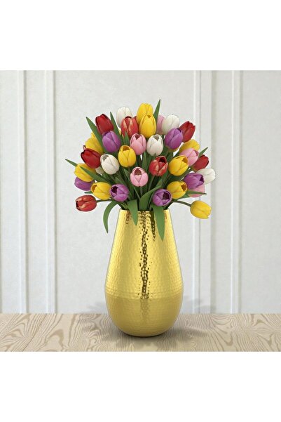 Generic Hammered Gold Mild Steel Floor Vase 45cm