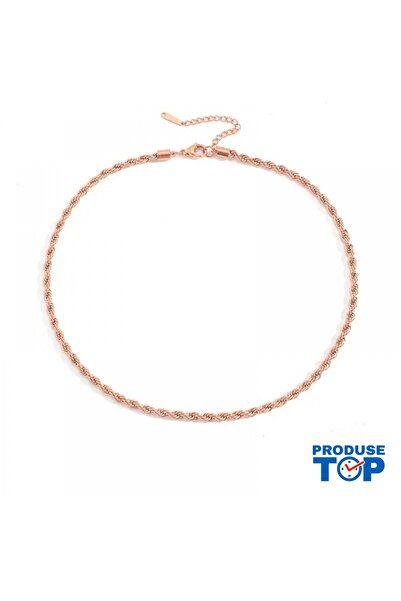 Produse.Top Rose Gold Plated Necklace 14K Braided Model COL102