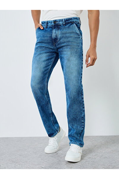 Styli Men Blue Mid Wash Regular Fit Jeans