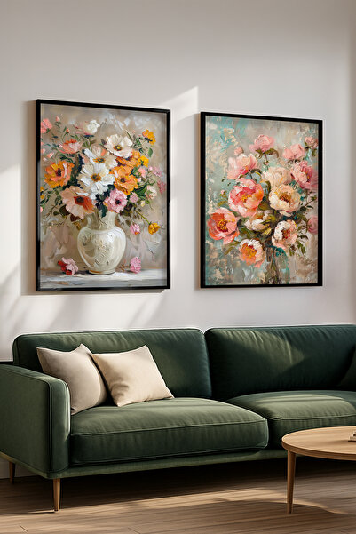 STARYUNA Set de pictură cu două piese cu efect de pictură în ulei, cu ramă di...