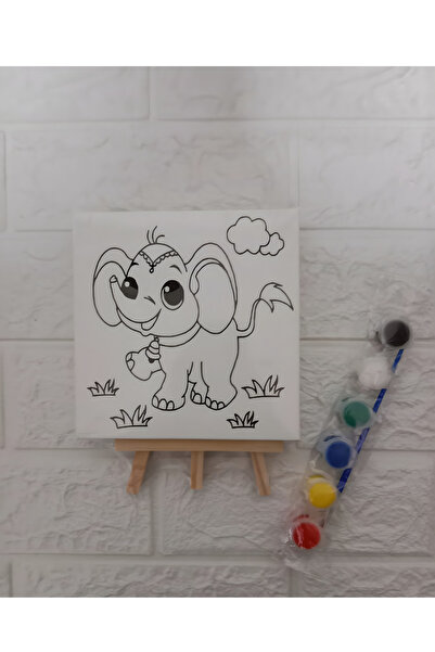 JADES TUVAL BOYAMA SETİ (ŞÖVALE, FIRÇA VE 6 RENK AKRİLİK BOYA SETİ) MİNİ TUVA...