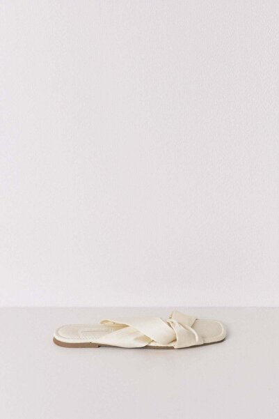 Women'secret Yellow satin knot slippers