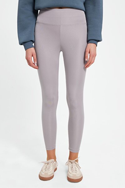 Tudors Women's Slim Fit Slim Fit Scuba Fabric Gray Leggings with Elastic Waist