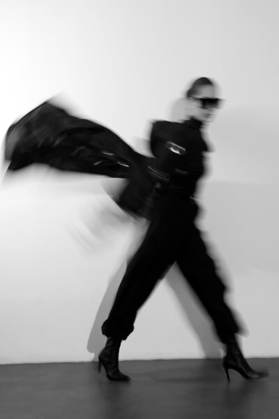 5in1Canpolat Black Metal Ring Detailed Hooded Trench Coat 87147