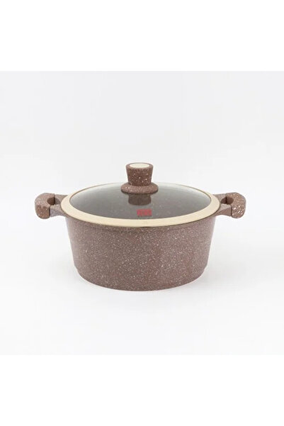 Generic Granite pot with glass lid 28 cm