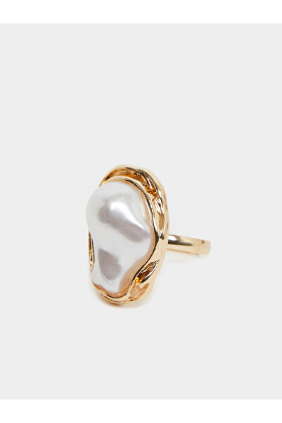 Styli Gold-Tone Baroque Pearl Statement Ring