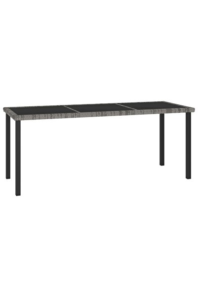 vidaxl Garden Dining Table Grey 180x70x73 cm Poly Rattan