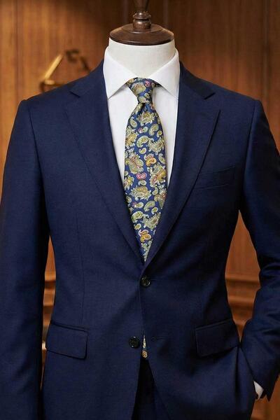 Kravatkolik Abbondio Style Çok Renkli Şal Desen İtalyan İpek Kravat İK2237