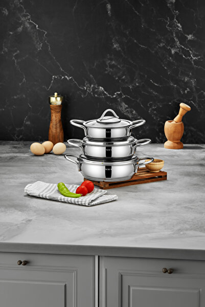 Alaca STEELORA 6 PARÇA ÇELİK SAHAN SETİ