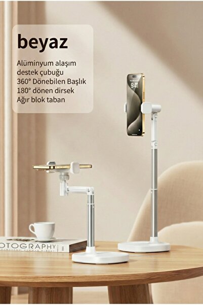 Jopree Ayarlanabilir Telefon Standı 360° Döner Alüminyum Masaüstü Canlı Yayın...