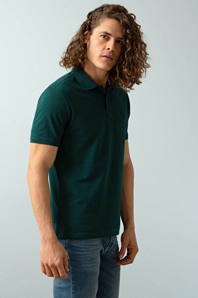 U.S. Polo Assn. Men's Dark Green Basic Polo Neck T-Shirt 50199991-Vr079