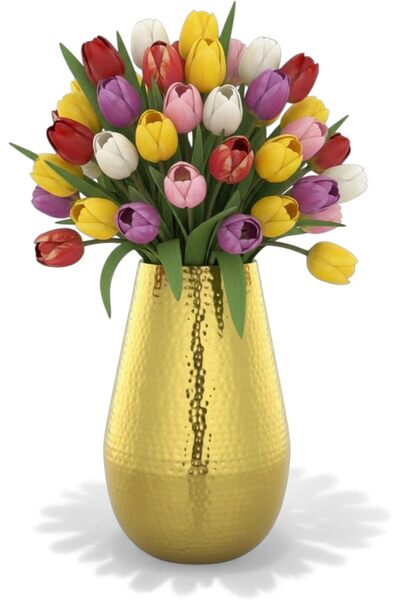 Generic Hammered Gold Mild Steel Floor Vase 45cm