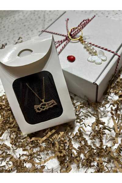 Nayra Işıltısı Atatürk İmzalı Ay Yıldız Türkiye Haritası Kolye - Çelik Kararm...