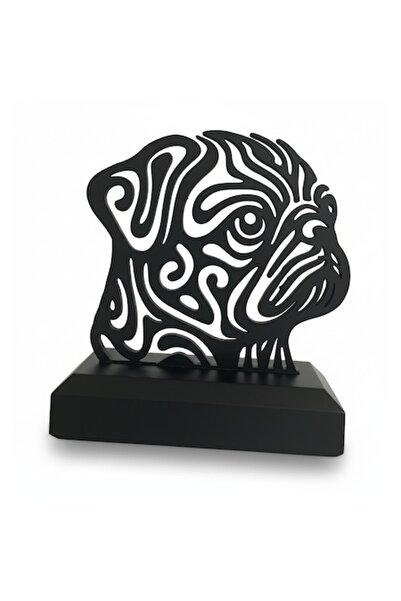 OEM Siluetă de câine Pug, placă decorativă 3D pentru birou, cadou pentru iubi...