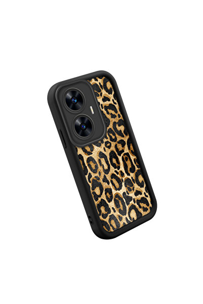 CASEVIBE Realme C55 Uyumlu Şık Yüksek Kaliteli Leopar Desenli Telefon Kılıfı