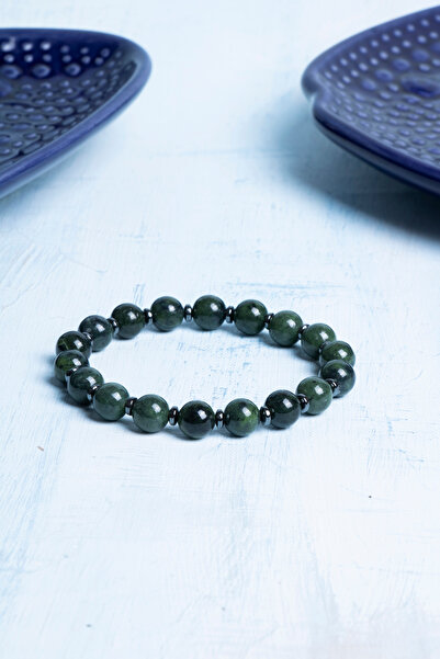 Deniz Doğal Taş Certified Canadian Jade - Hematite Natural Stone Bracelet