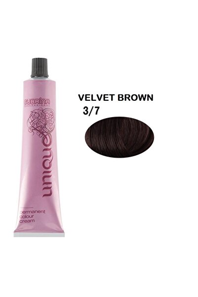 Subrina Professional Vopsea de păr permanentă, unică, 3/7 castaniu închis, 10...