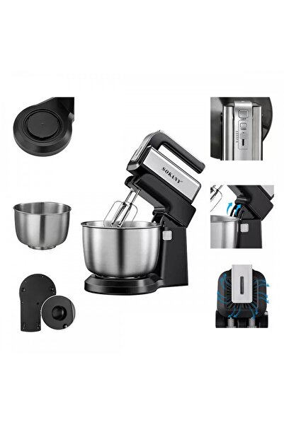 SOKANY CX-6652 Mixer with Bowl, 500W, 3.5L Stainless Steel Bowl, 5 Speed Leve...