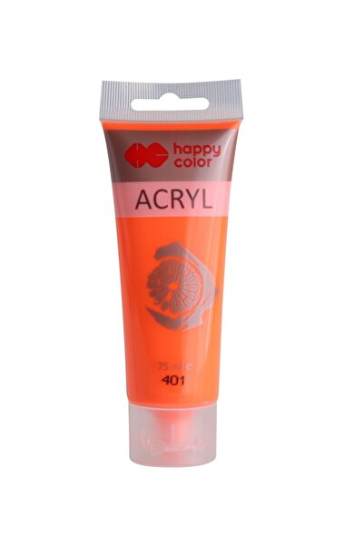 HAPPY COLOR Culoare acrilica 75ml, portocaliu fluo,