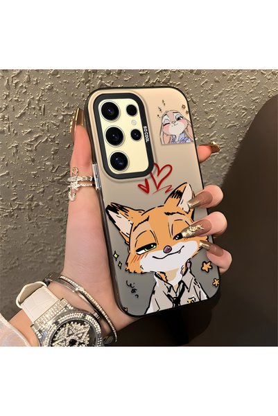 CHICASELUX Samsung Galaxy S24 Ultra Compatible Heart-Themed Fox Rabbit Printe...