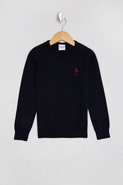 U.S. Polo Assn. Boy's Navy Blue Crew Neck Knitwear Sweater 50210679-Vr033