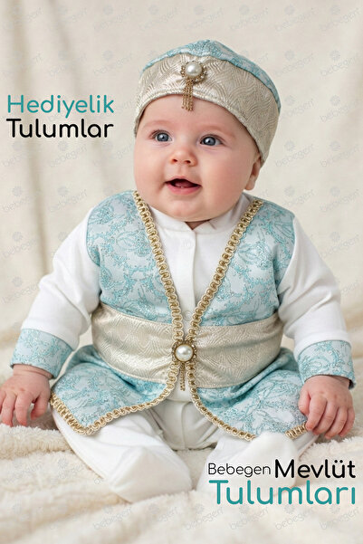 bebegen Erkek Bebek Mavi Gold Şehzade Mevlüt Tulumu
