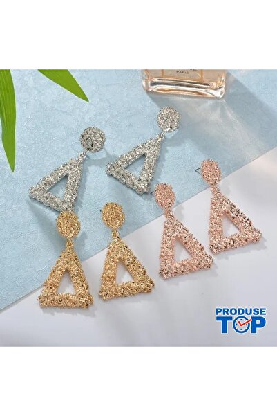 Produse.Top Elegant Golden Triangle Earrings CW95