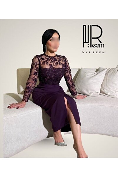 DRM فستان Dar reem البنفسجي بالدانتيل الملكي