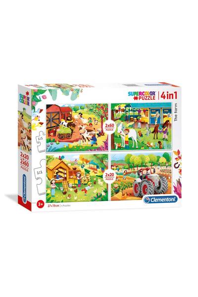 CLEMENTONI , SuperColor 4 σε 1, Η φάρμα, Παζλ, Unisex, 3+ ετών, 2 x 20 + 2 x ...
