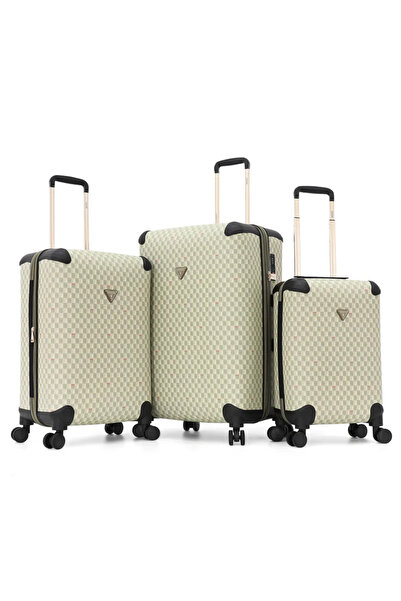 Guess 3-Piece Faux Leather Hard Shell Luggage Set with 360° Spinner Wheels – ...