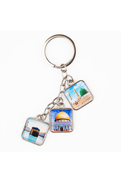 Yasir 3 mescid anahtarlık kabe ravza kubbetüssahra anahtarlık salkım model um...