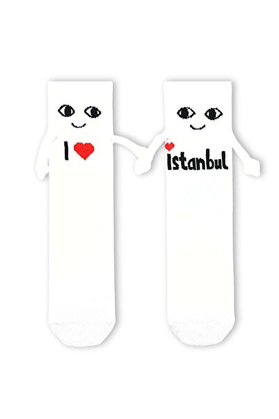 CARNAVAL SOCKS Șosete magnetice „Mână în mână, Iubesc Istanbul” D cu model