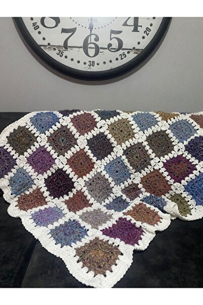 elemeğiürünler tv battaniyesi beyaz renkli elemeği örgü battaniye