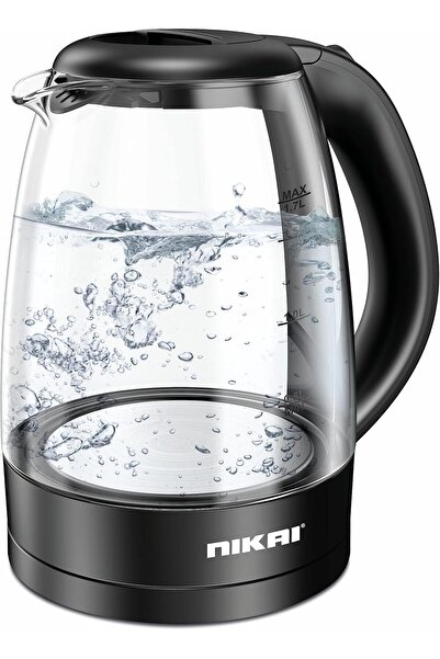 Generic Nikai electric kettle with a glass pot and transparent glass body, 22...