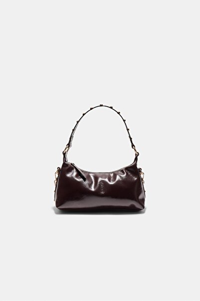 Stradivarius Studded half-moon shoulder bag