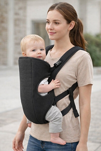 OEM Ergonomic baby carrier, black color – comfortable to wear, adjustable