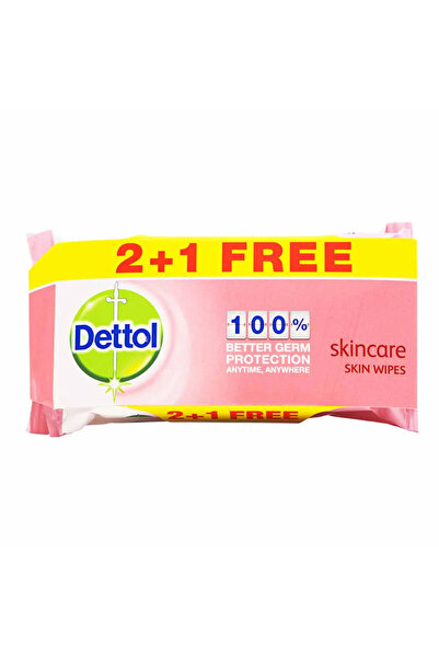 Dettol مناديل مبللة ٢ + ١، حماية أفضل ١٠٠٪ من الجراثيم، لون وردي
