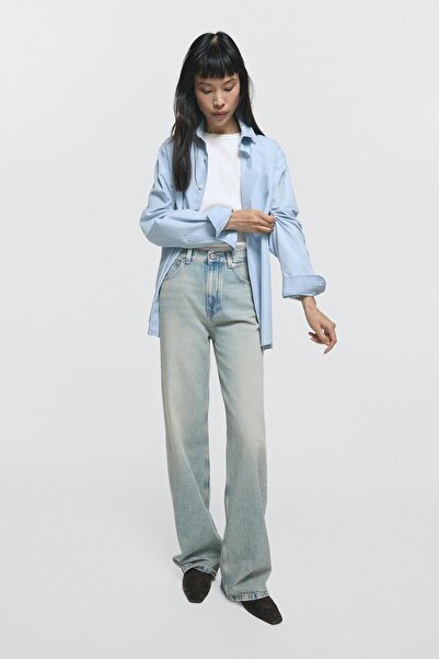 Massimo Dutti Orta bel geniş paça jean