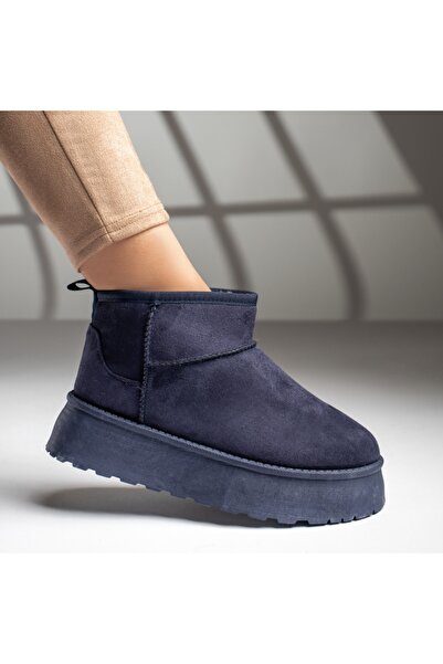 Modlet.ro Women's blue short suede boots MOD12590