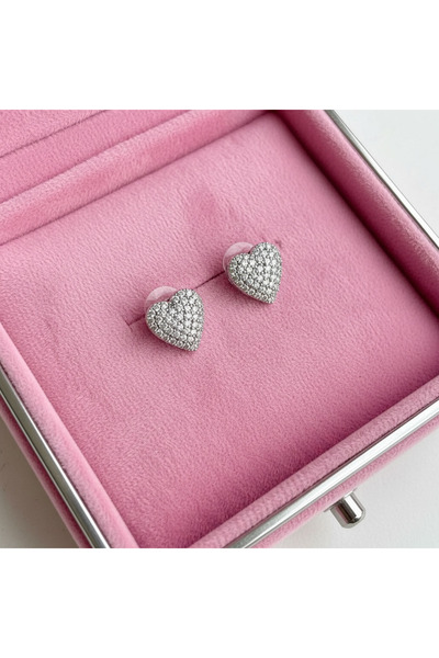 Mira Glam Zirconia heart earrings