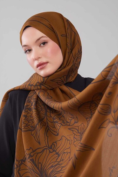 Levidor Oil Green Hyacinth Flower Pattern Wool Silk Shawl