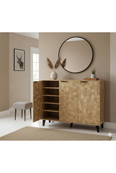 SADANHOME Stylish 3-door, 5-tier shoe organizer, 120 x 35 x 92 cm